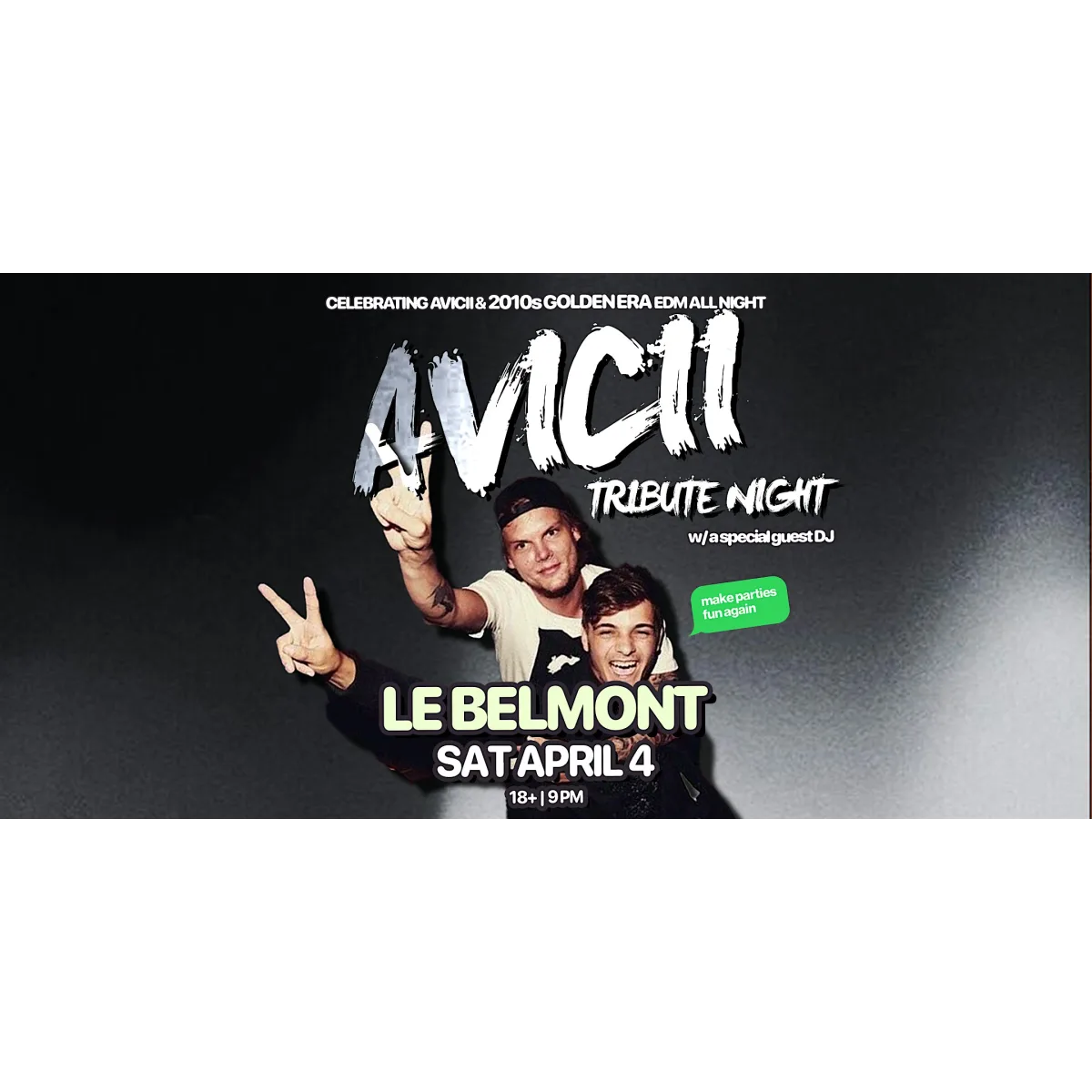 Avicii Tribute Night : 2010s EDM Golden Era @ Le Belmont Montreal event artwork
