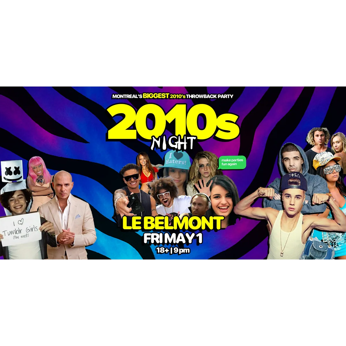2010s Night @ Le Belmont Montreal event artwork