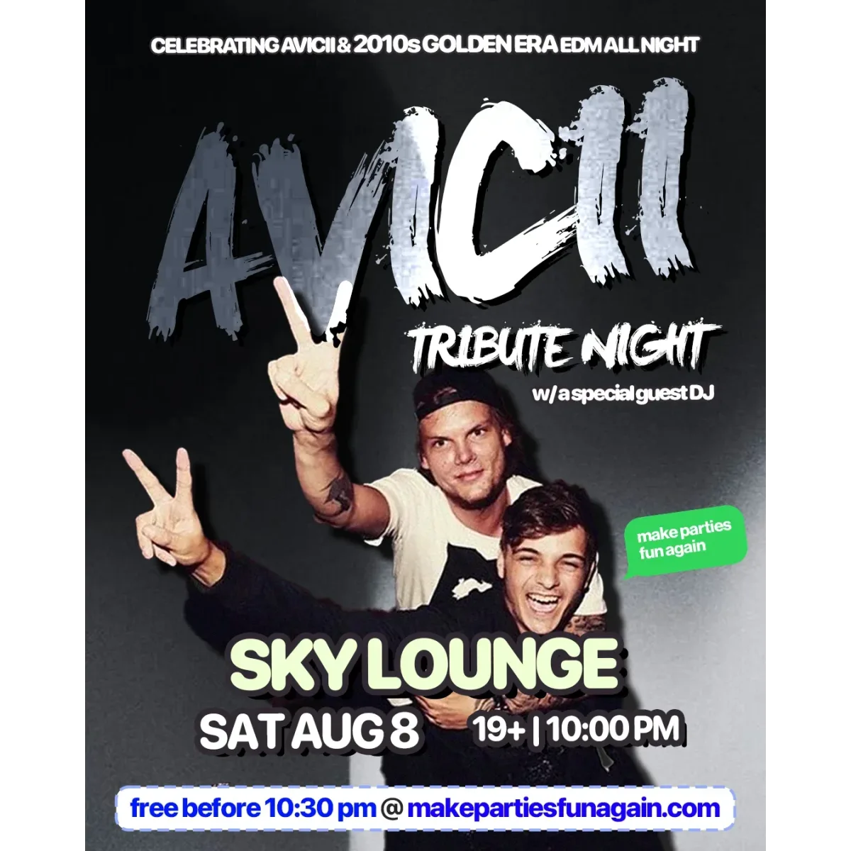 Avicii Night @ Sky Lounge Ottawa event artwork