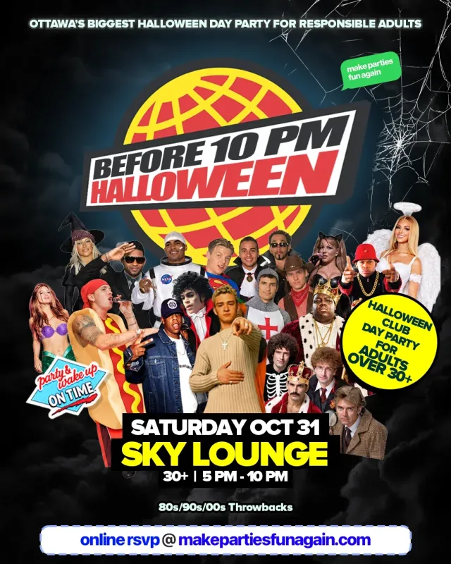 Before 10 PM Halloween at Sky Lounge Ottawa event poster in Ottawa