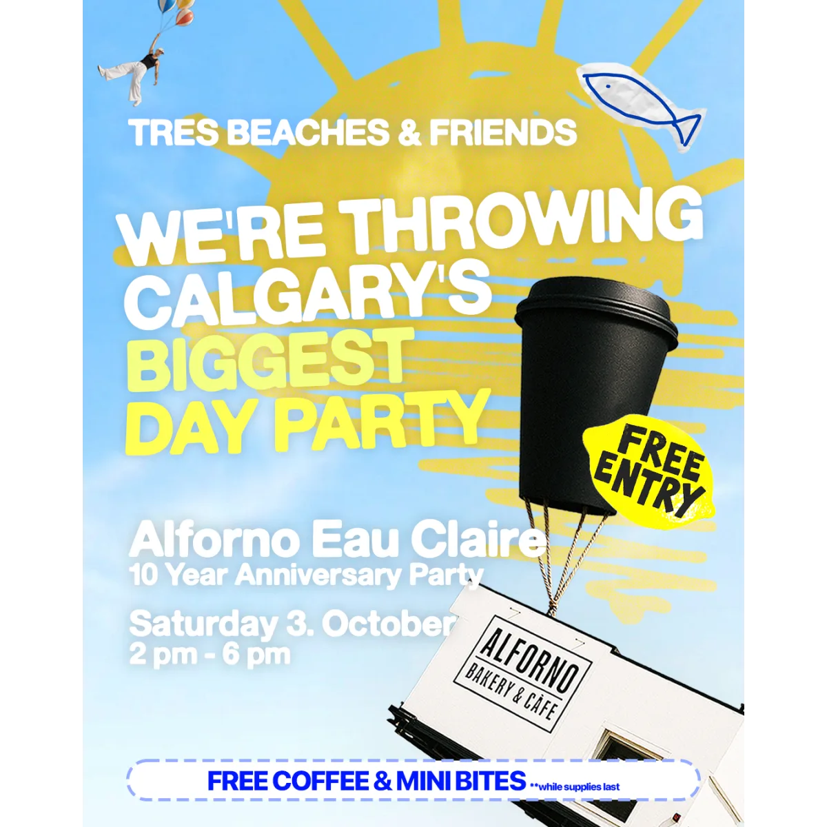 Tres Beaches Pop Up at Alforno event artwork