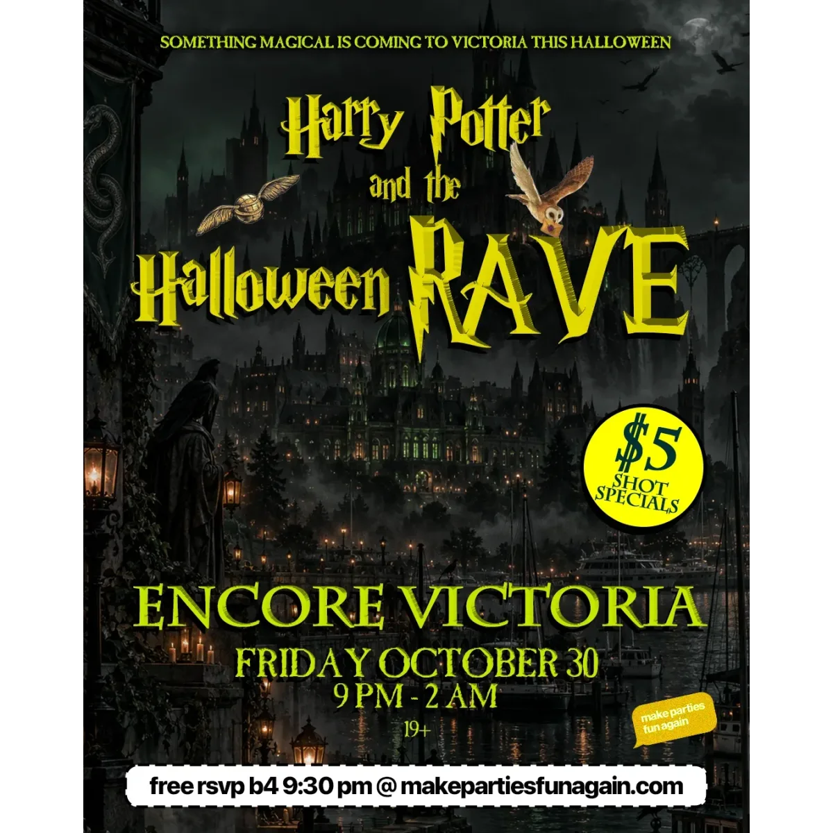 Harry Potter and the Halloween Rave @ Encore Victoria event artwork