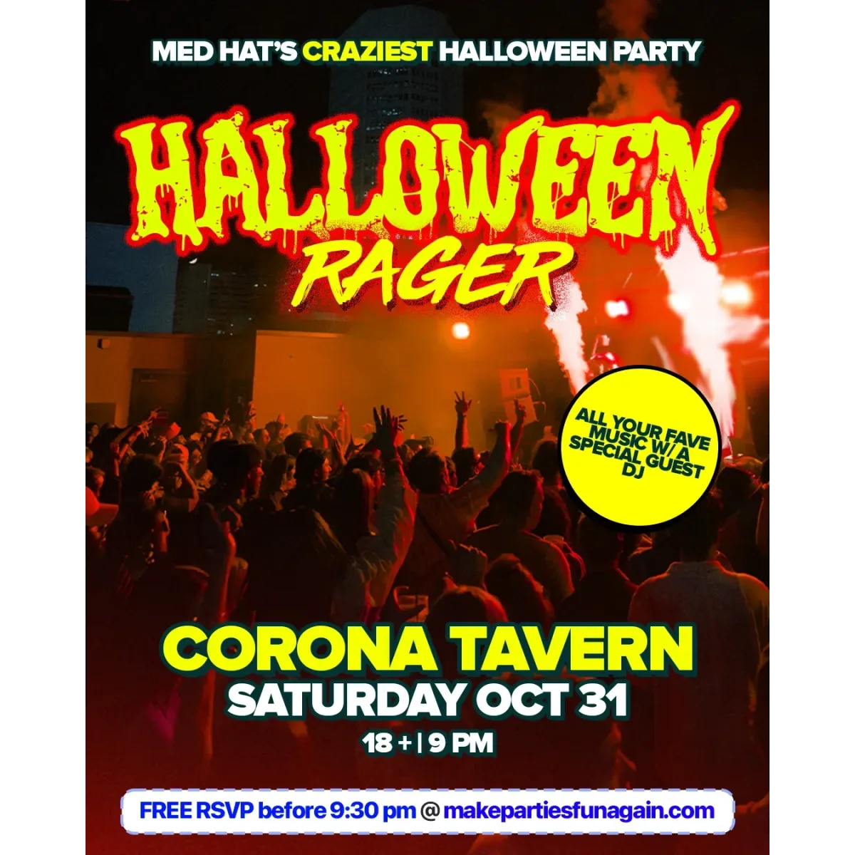 Medicine Hat Halloween Rager @ Corona Tavern event artwork